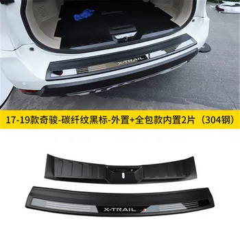 

stainless steel car Rear Bumper Protector Sill Trunk Tread Plate Trim For 2017 2018 2019 Nissan X-Trail X Trail T32 Car styling