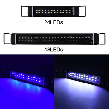 

Sale Bright 12W 24W LED Aquarium Light Fish Tank Light 28-45cm Aquariums Decor Lighting Plant Lamp Planted Fish Tank Lights D30
