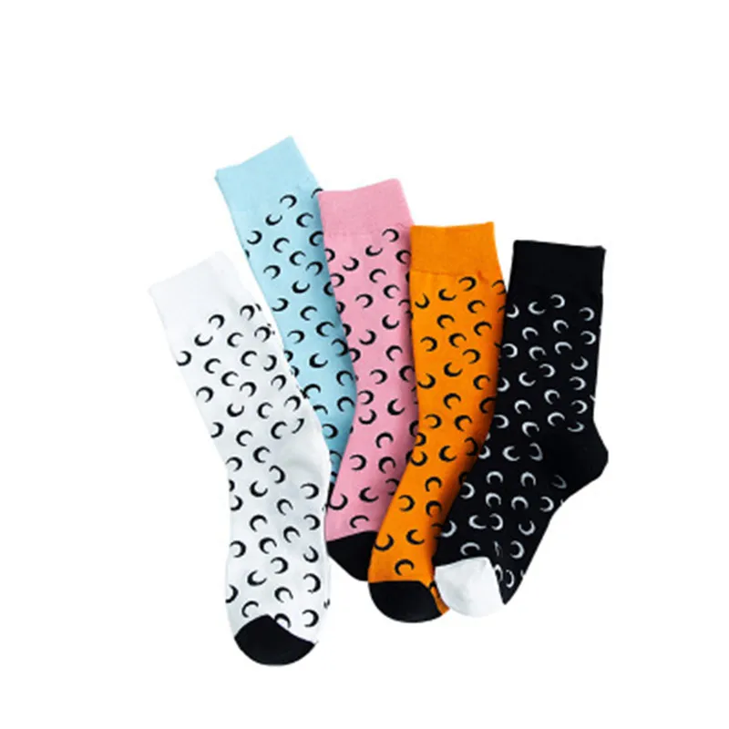 POBPOP модный в форме полумесяца тренд женские носки уличного стиля интересные изображения хлопок материал подходит для осени и зимы