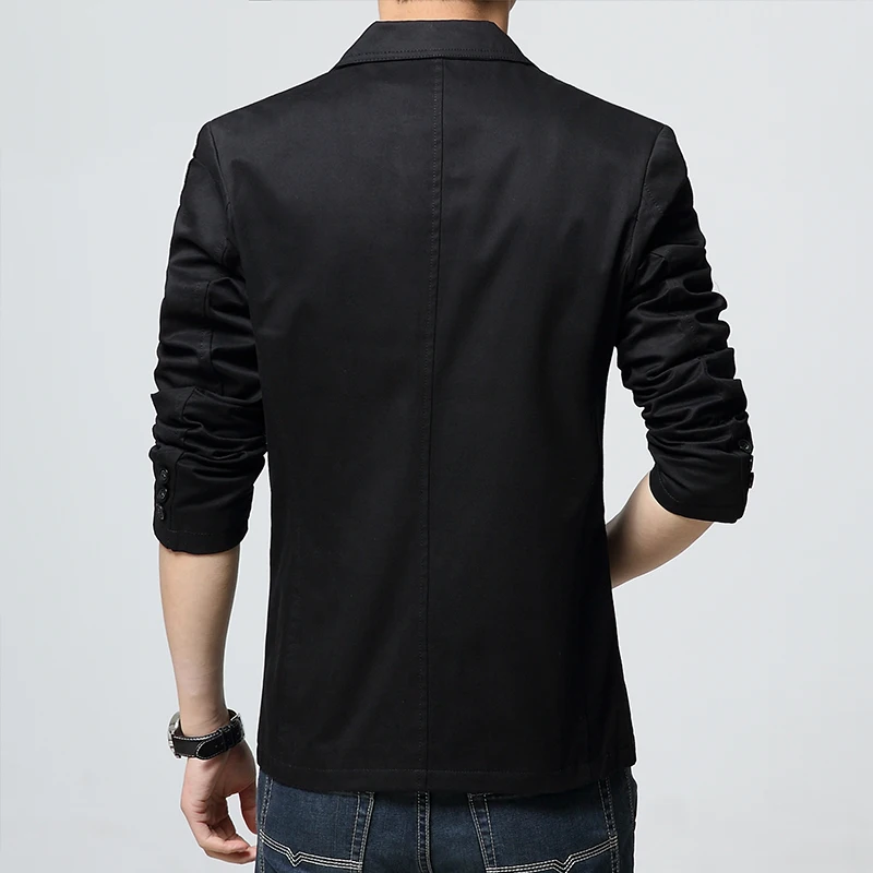 Men Blazer 2019 New Spring And Autumn Male Leisure Suit Slim Plus Size Outerwear Fashion Korean Style Black khaki Gray X01