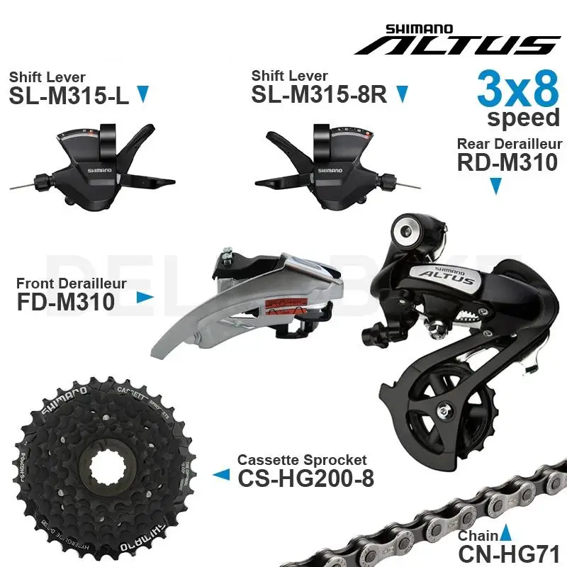 SHIMANO ALTUS ACERA 3x8 Speed Groupset include M315 Shifters M310
