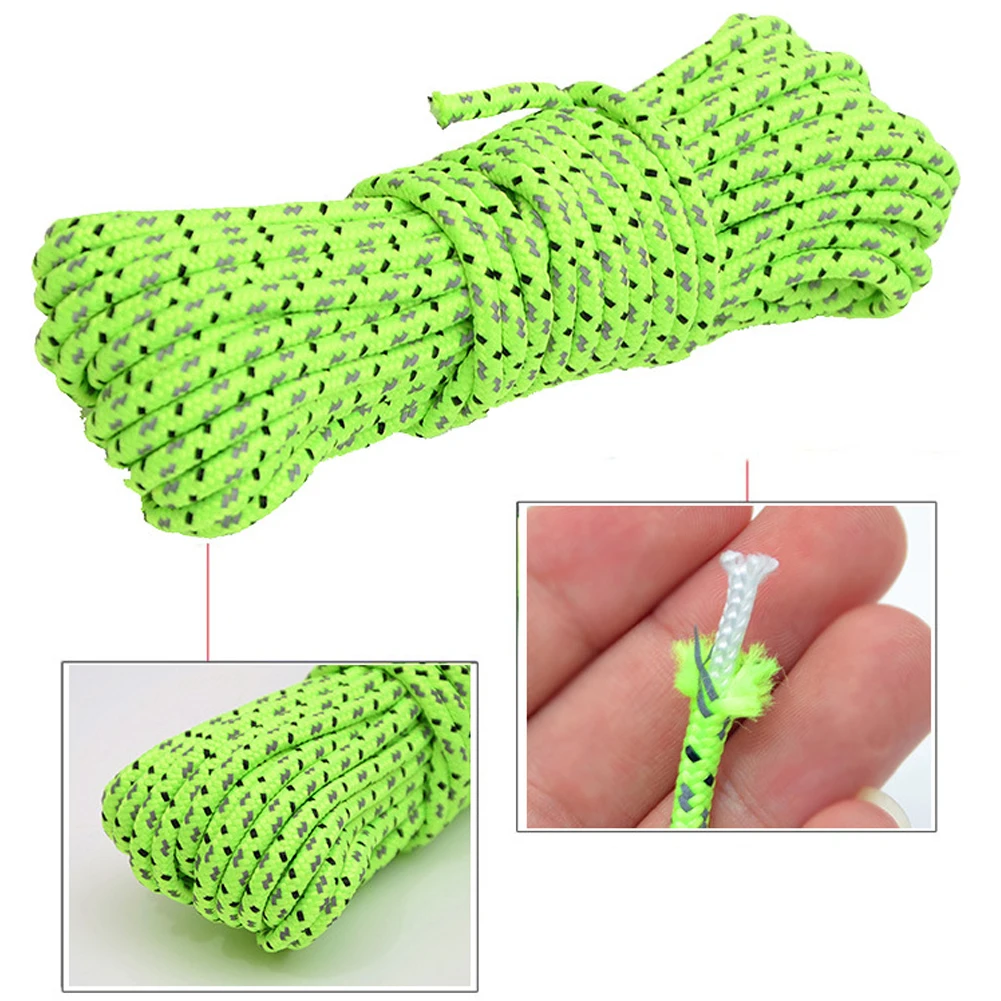 50 Meters Reflective Accessories Tent Rope Parachute Survival Durable Outdoor Mountaineering Hiking Camping Awning Tool