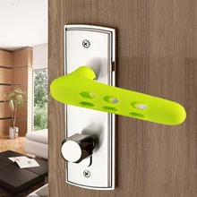 Бесшумная Защитная силиконовая противоскользящая ударопрочная накладка на дверную ручку для спальни, гостиной, дверная ручка, чехлы, Прямая поставка