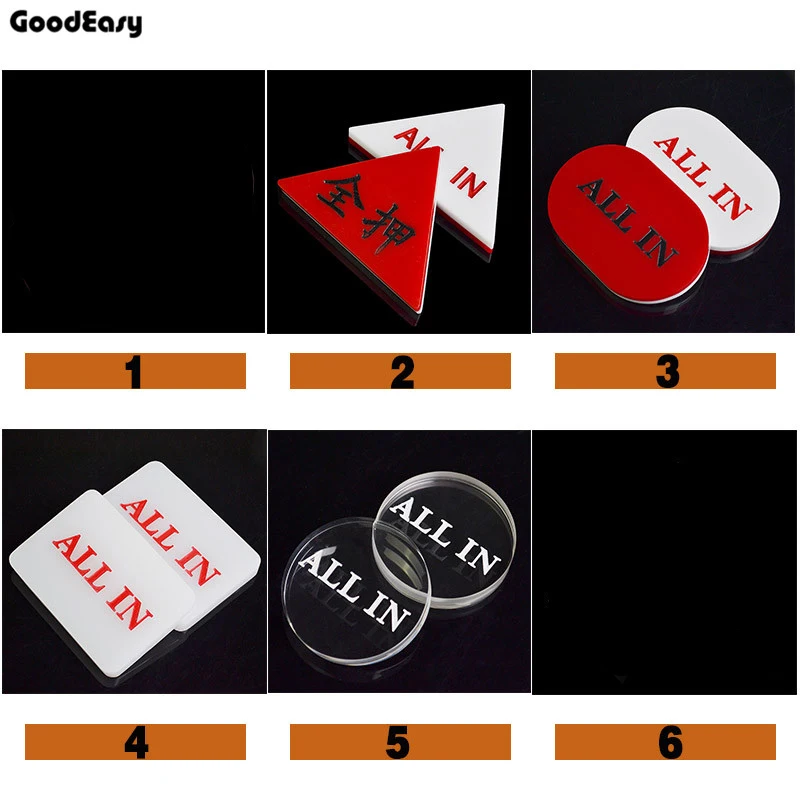 AllInButtonPressingTriangleAcrylicTexasHoldemPokerSCasino