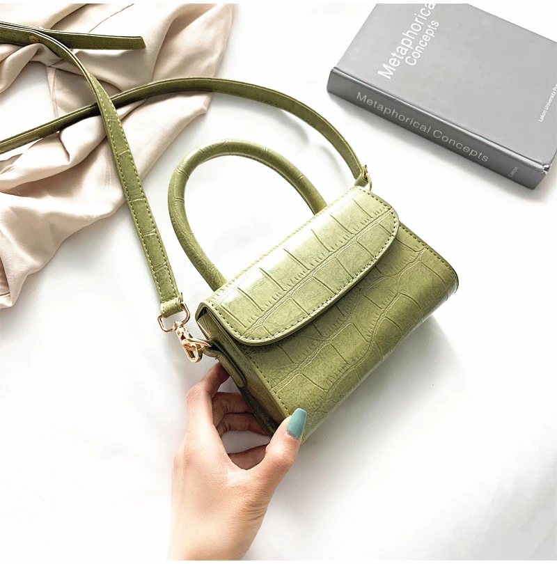 2020 женская сумка с крокодиловым узором дизайнерская через плечо черная вечерняя