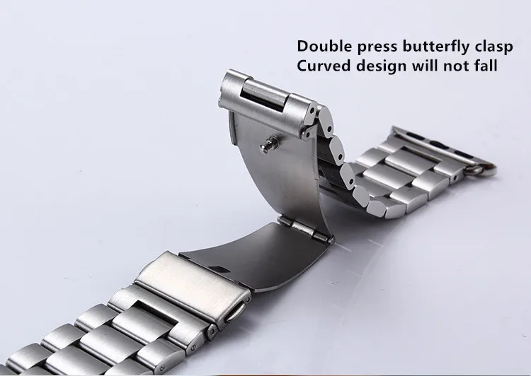Stainless Steel Strap For Apple watch band 40mm 44mm 5 4 3 watch strap 38mm 42mm Bracelet Sport Metal WatchBand for iWatch 3 2 1