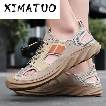 

2020 New Fashion Summer Men Soft Sandals Comfortable Water Shoes Soft Beach Roman Footwear Outdoor Breathable Walking shoes w5