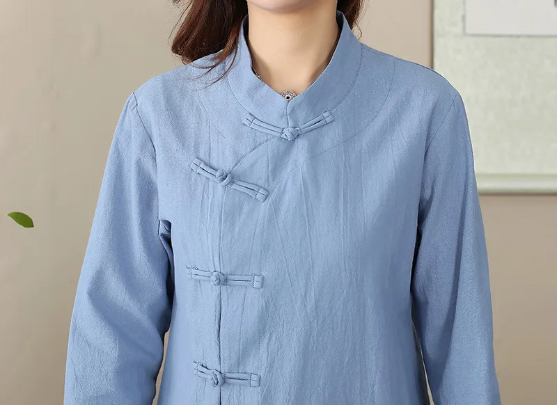 Весенне-летняя универсальная хлопковая льняная рубашка в студенческом стиле, женское платье в этническом стиле, рукав три четверти, льняные шорты