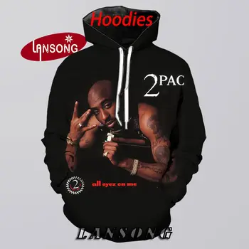 

mens new hip hop hoodies 3d print tupac shakur harajuku sweashirts/pants jacket men short winter hooded streetwear homme clothes