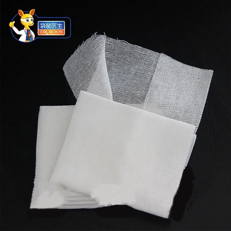 DR.ROOS-almohadillas de gasa estériles de 8 capas, 15 Uds., 80x100mm, para primeros auxilios, vendajes para el cuidado de las heridas