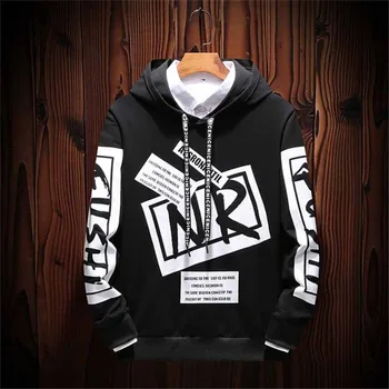

New Casual Black White HOODIE Men Hip Hop Street Wear Letter Print Sweatshirts Skateboard Men/Woman Pullover Hoodies Male 2019