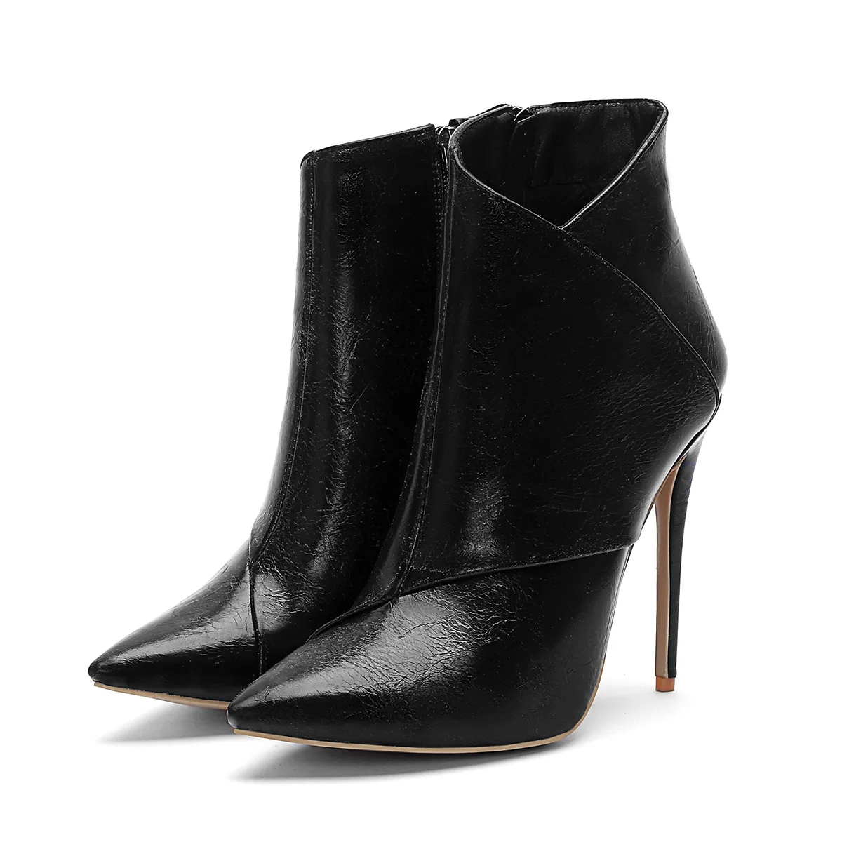 

Spring Winter Women Ankle Boots Leather Waterproof Female Thin High Heel Boots Large Size Short Boots
