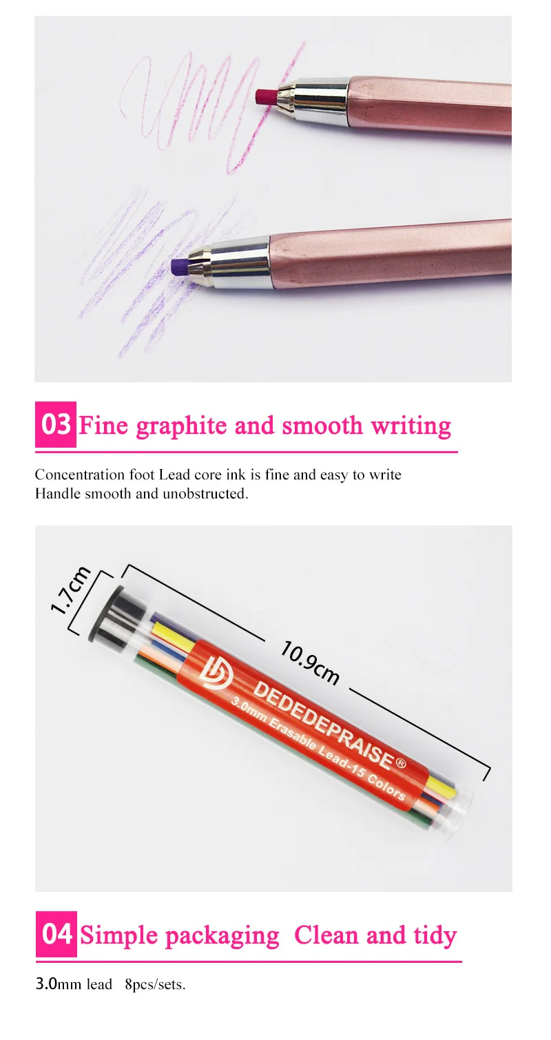 TR-3000 цветные механические стержни для карандаша креативные автоматические ручки для детей письмо и Рисование Живопись школьные принадлежности канцелярские принадлежности