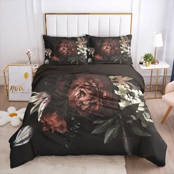 

ONGLYP Luxury 3D Flower Bedding Set Duvet Cover with Pillow Case Single Twin Double Full Queen King Bedding Sets Quilt Cover