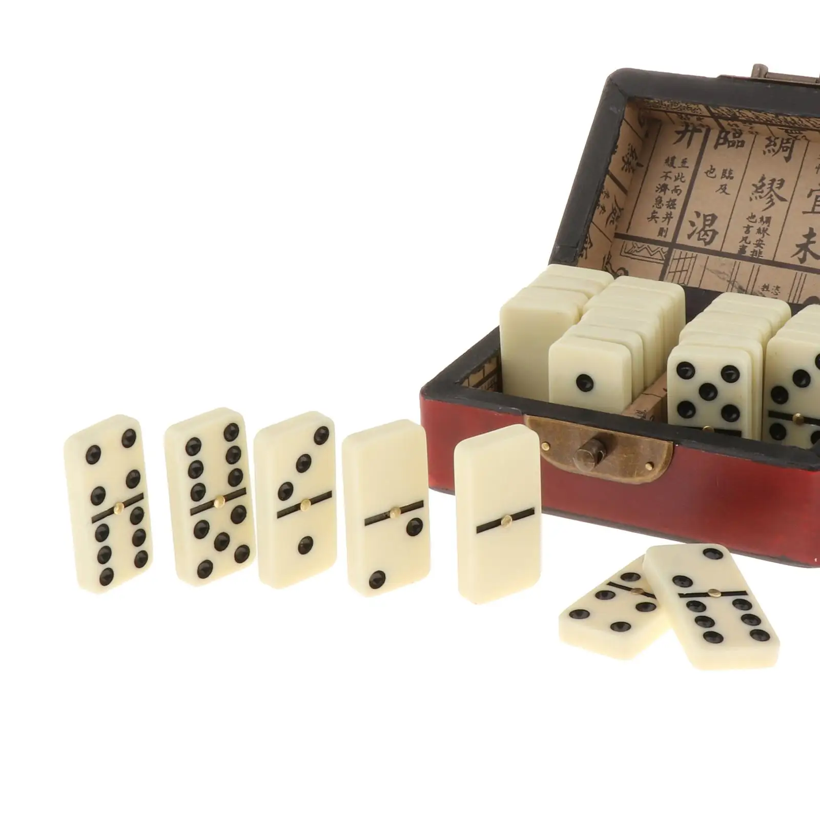 Double Six Dominoes Set With Storage Case Traditional Entertainment Recreational Travel Table Board Game Toy for 2-4 Players