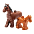 Two brown horses
