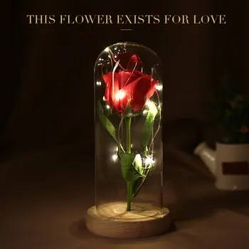 

Preserved Fresh Flower Romantic Glass Mother's Day Soap Flower Romantic Glass LED Soap Flower Immortality Glass Hotel