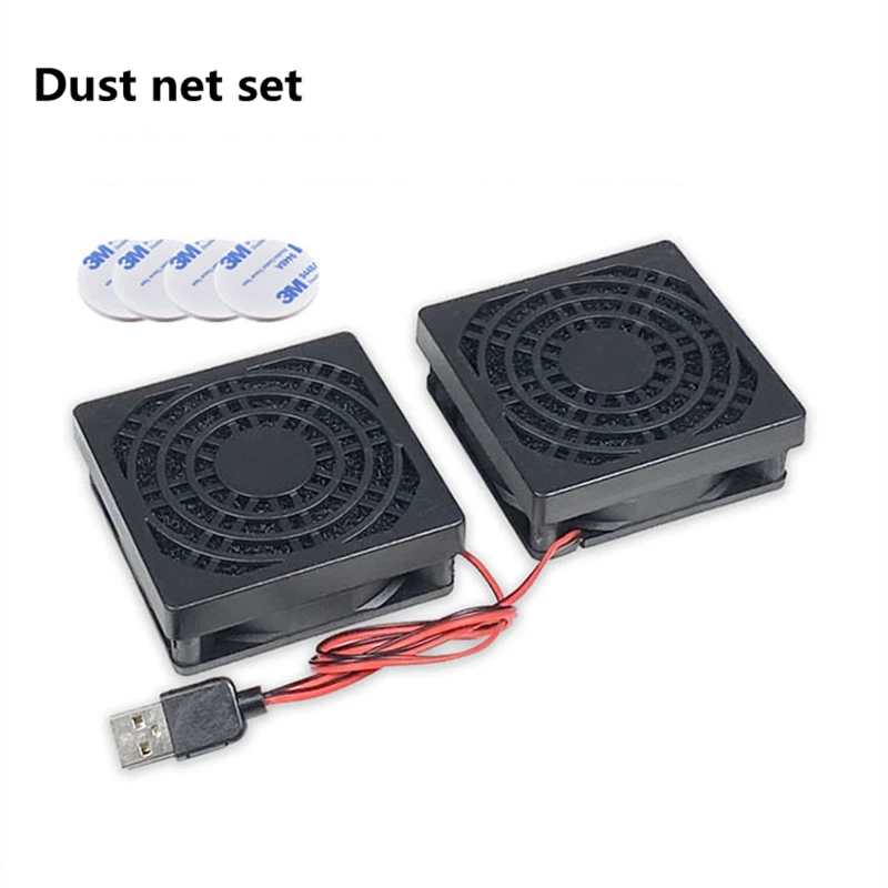 Ventilador de Refrigeração Ultra Silencioso Ventilador Duplo Alto Volume de ar Plugue Usb Adequado para Rt-ac68u Ac86u Ex6200 Radiador Roteador sem Fio 5v - Imagem 3
