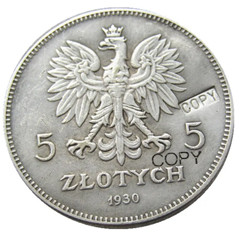 1930 Польша 5 злотых Посеребренная копия монеты | Дом и сад