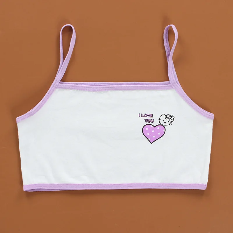 Girls Teenage Underwear Children Cotton Young Training Bra Kids Teens Puberty Crop Top 8-14 Years 3pc/Lot