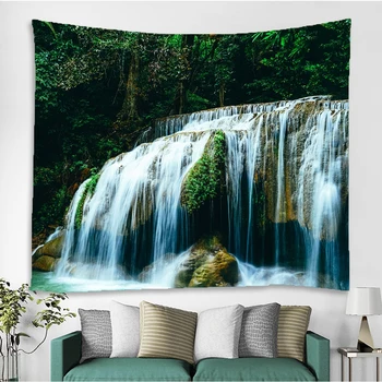 

3DNature Tapestry Polyester Mountains Green Forest Waterfall Wall Hanging Carpet Mandala Tapestry Throw Yoga Mat Home Decoration