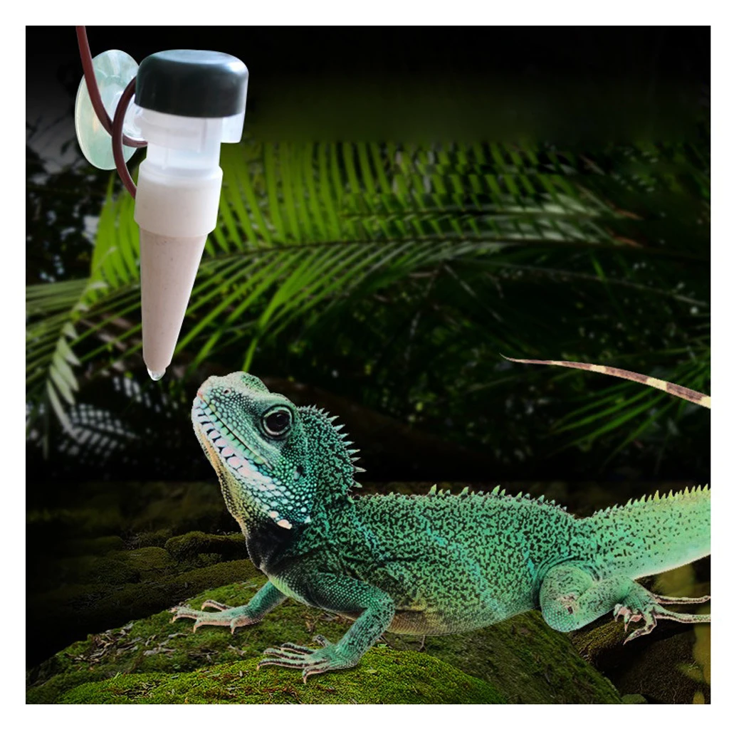 Reptile Drinking Water Dripper Chameleon Lizard Dispenser Terrarium Habitats