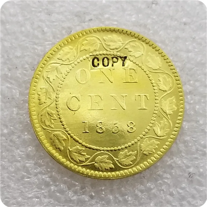 1858,1859 Канада 1 цент половина копия доллара - Цвет: 1858