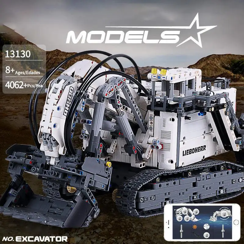 

New Technology Machinery Group Remote Control Excavator Building Block Toy Assembled Engineering Vehicle Model Toys Kids