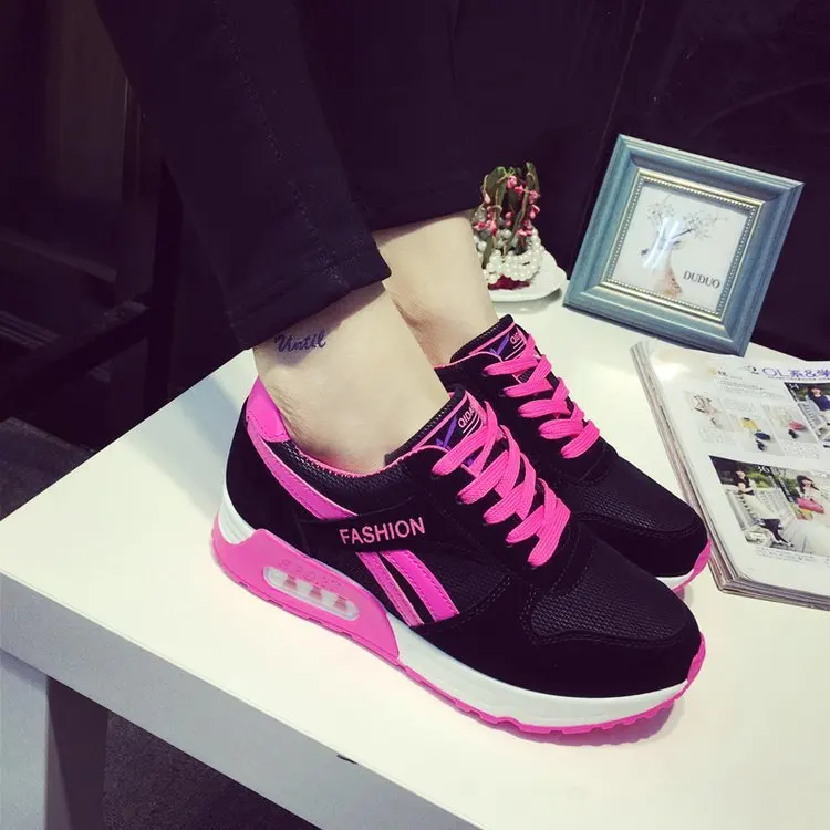 

Spring New Style Athletic Shoes Female Sports Light And Comfortable Running Shoes Fitness Versatile in Elevator Shoes INS Fashio