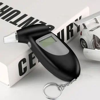 

Digital Alcohol Breath Tester With LCD Display Mouthpieces Analyzer Detector Test Keychain Blow Test Device