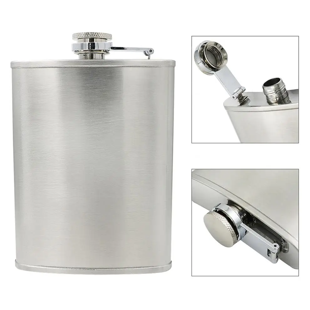 

8oz Portable Stainless Steel Hip Flask with Funnel and 240ML Capacity for Men Gift