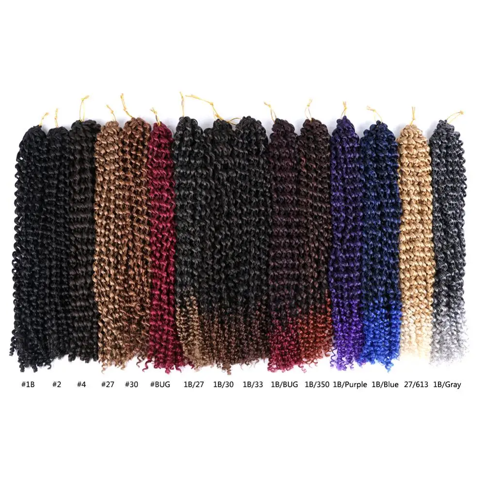 DAIRESS 18" Passion Twist Hair Ombre Color Water Wave Crochet Braids Synthetic Hair Extensions Passion Twist Crochet Hair