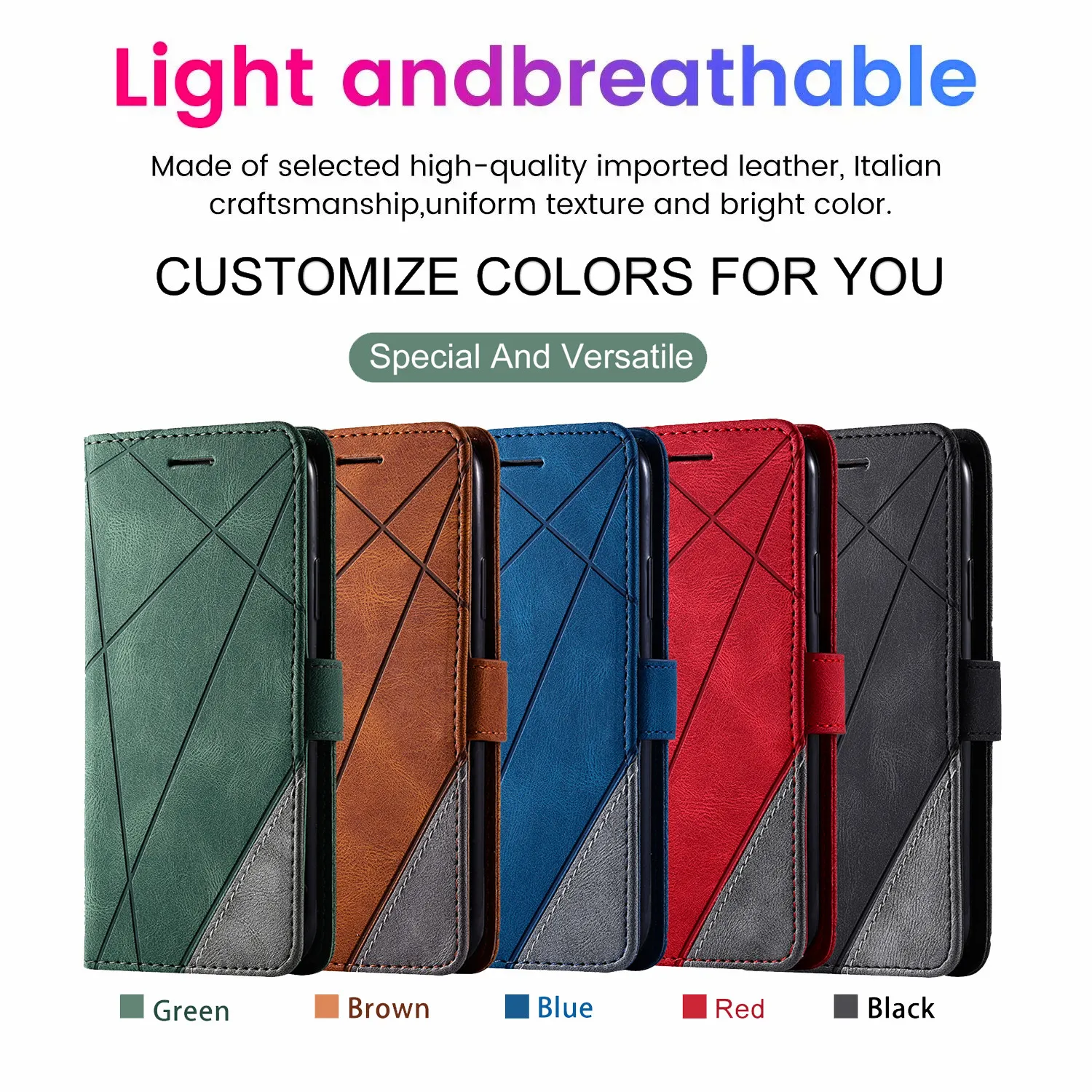 Luxury Magnetic Flip Leather Wallet Case with Holder Stand Cover