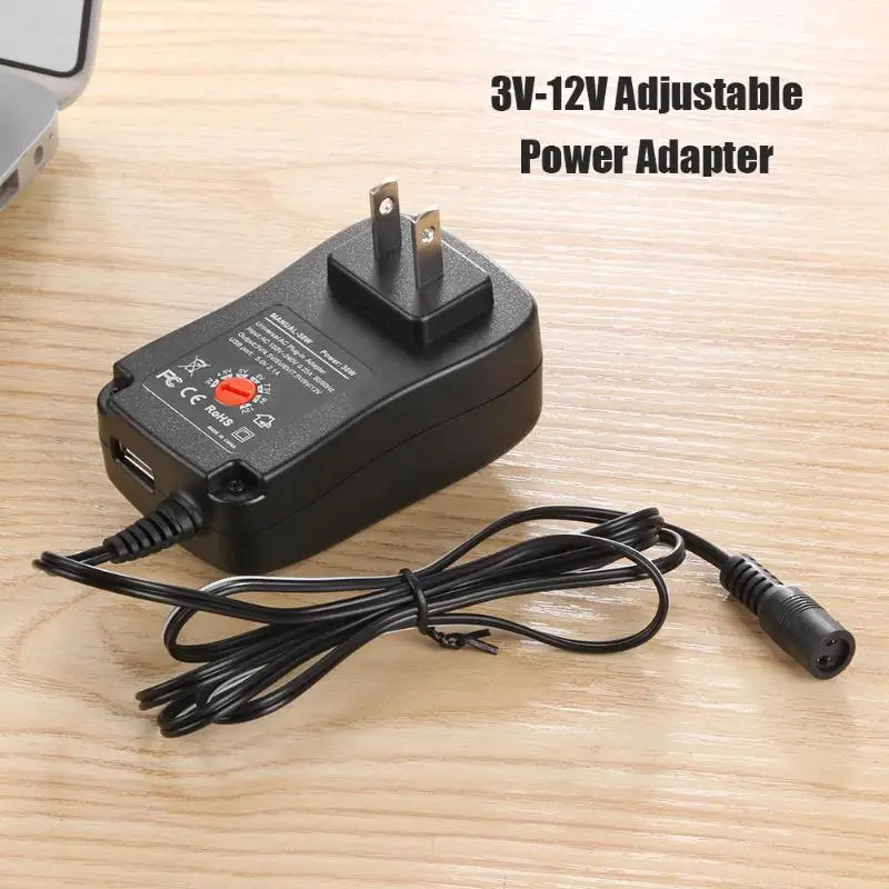 3-12 в 1 а Регулируемый USB адаптер питания для зарядки Многофункциональная Защита от короткого замыкания 30 Вт блок питания зарядное устройство адаптер