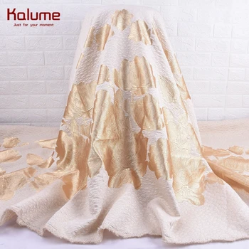 

Kalume 2020 Latest Brocade Jacquard Lace Fabric French Lace Fabric High Quality African Gilding Lace Fabric For Party Dress 2109