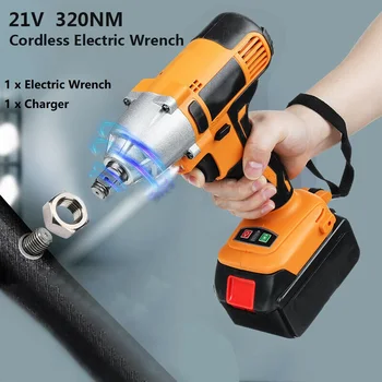 

Electric Wrench 21V 1/2'' 320NM Cordless Impact Wrench Electric Torque DrillI +Battery