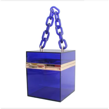 

Clear acrylic clutch Purse women transparent bag plastic box bag girl vintage retro party handbag 2020summer bag purse totes