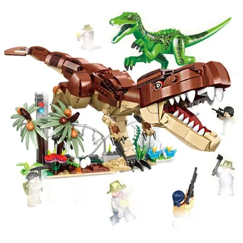 

Jurassic World Dinosaur Tyrannosaurus Rex T. Rex Transport Triceratop Building Block Compatible With Legoinglys Toy For Children