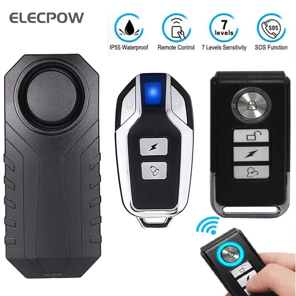 Сигнализация велосипедная Elecpow 113dB беспроводной прибор с дистанционным