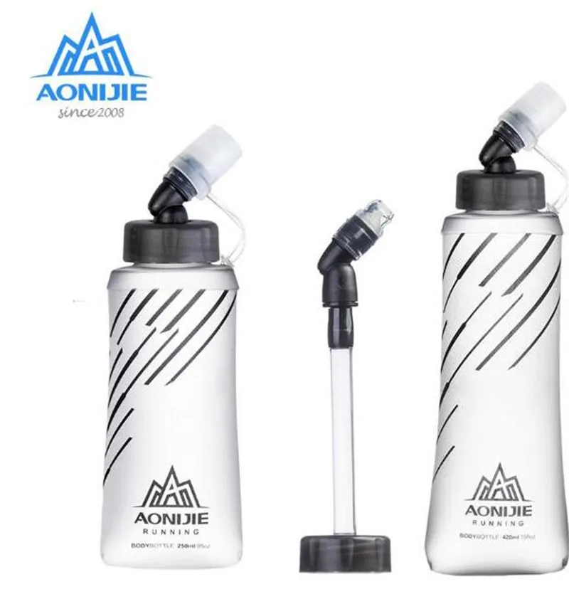 AONIJIE New Creative Foldable Silicone Water Bottle 250ML 500ML Walking Running Sports for Outdoor Sport Camping Cross | Спорт и