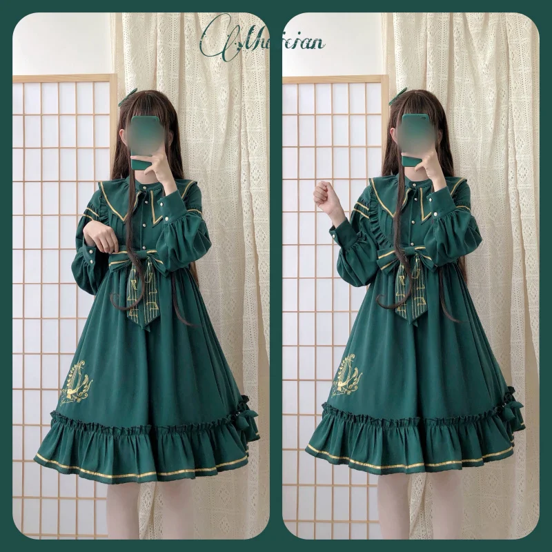 Японский женский сладкий Лолита милый Клубника платье с вышивкой Mori Girl короткий