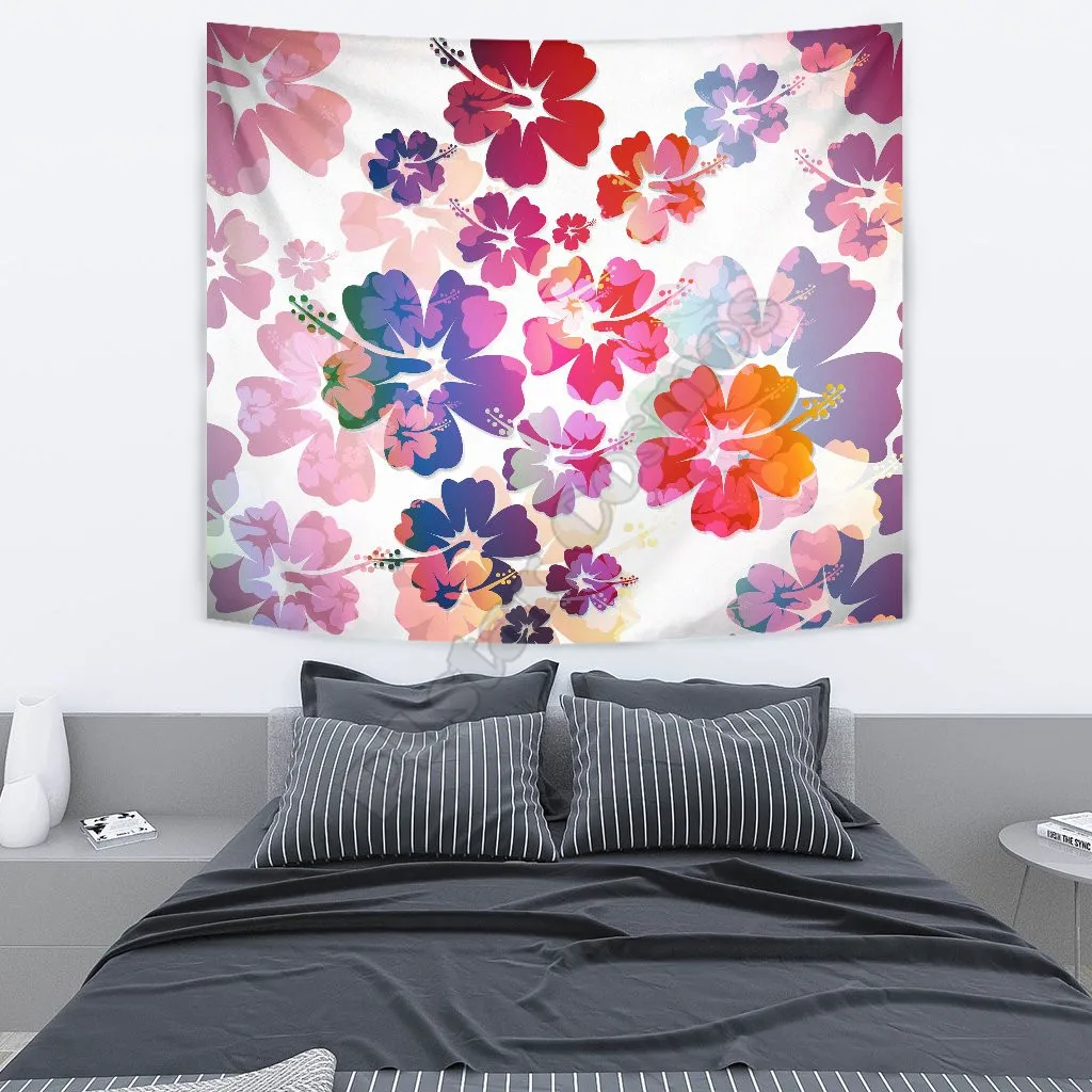 

COLORFUL ALOHA FLOWERS WALL TAPESTRY 3D Printed Tapestrying Rectangular Home Decor Wall Hanging