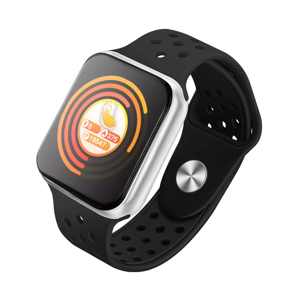 Silver Black Модные Смарт-часы F8, Bluetooth, пульсометр, кровяное давление, кислород, Minitor, шагомер, монитор сна, звонки, напоминание, Bluetooth 4,0 - Цвет: Silver Black