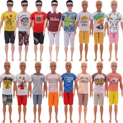 Ensemble de vêtements pour poupées barbie Ken, 2 pièces/ensemble, T Shirt + short, pour hommes américains de 11.8 pouces, accessoires de poupées, cadeaux, jouets 