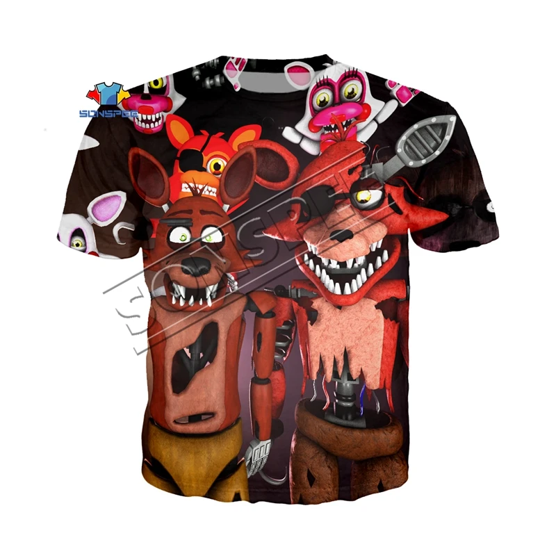 Мужская футболка высокого качества с 3d принтом «Five Nights at Freddy», футболки, одежда, Футболка Kpop FNAF Harajuku, футболка в стиле хип-хоп