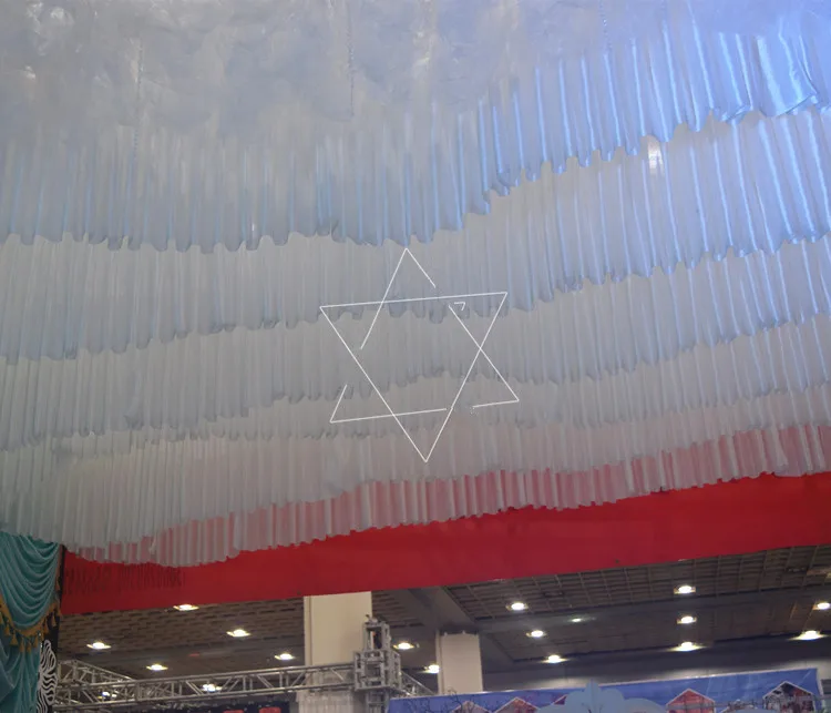 Customized Wedding Stage Ceiling Decoration S-shaped Wave Design Genting  Yarn Mantle Hanging Ornament For Party