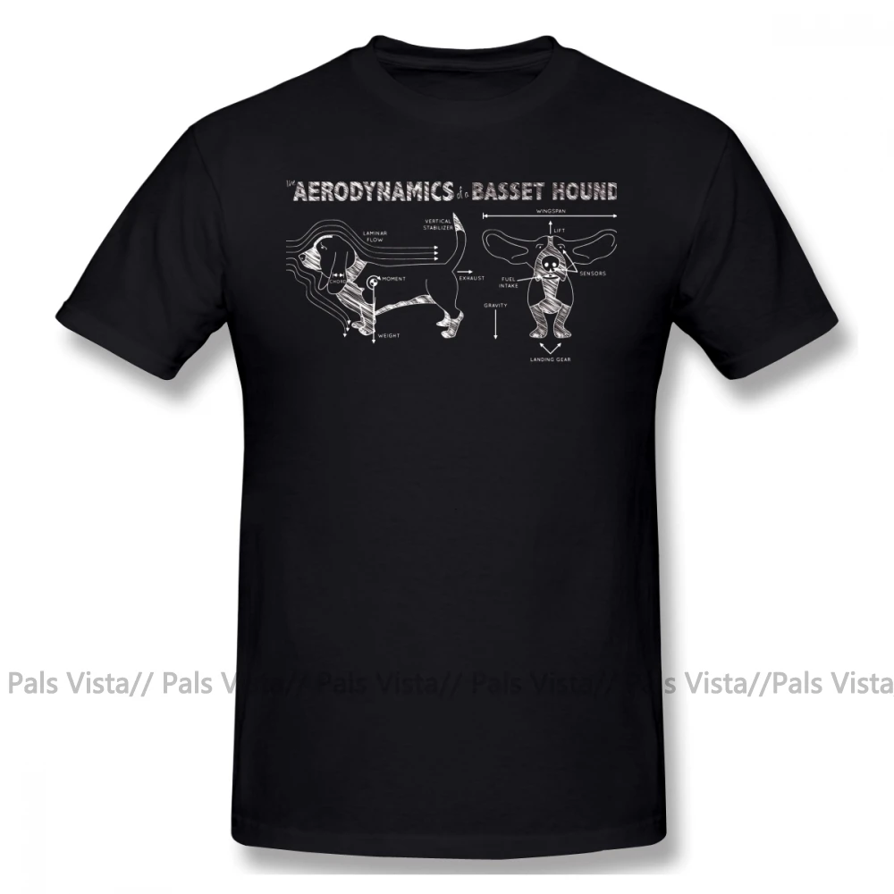 Basset Hound футболка Аэродинамика Бассет футболка с собакой с коротким рукавом Милая футболка графическая Летняя мужская футболка - Цвет: Черный