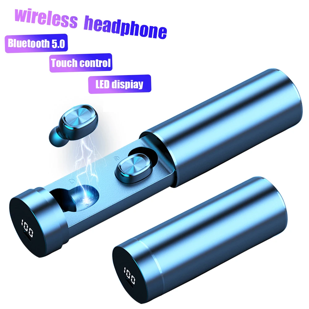 B9 Tws Earphones Wireless Bluetooth 5 0 Headphones 8D HIFI Stereo Bass Headest with LED Display Earphone Sport Music Auriculares