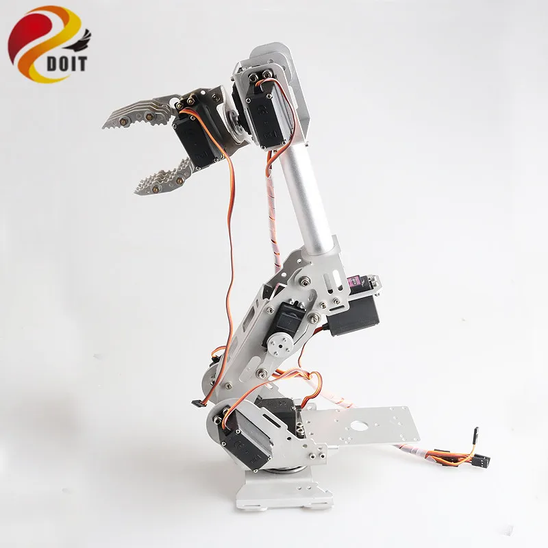 

SZDOIT 8DOF Metal Robotic Arm 8 Axis Mechanical Arm With Gripper Kit ABB Industrial Robot Model 360 degree Rotating Base Motors