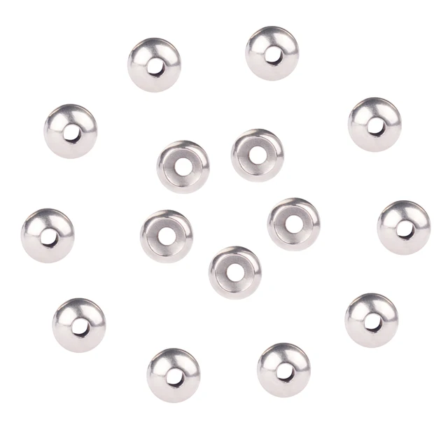 MUUNN 200pcs 3.8-6.4mm Fly Tying Countersunk Tungsten Beads ,Four Colors Nymph Flies Head electroplateshing Accessory Electropla SILVER